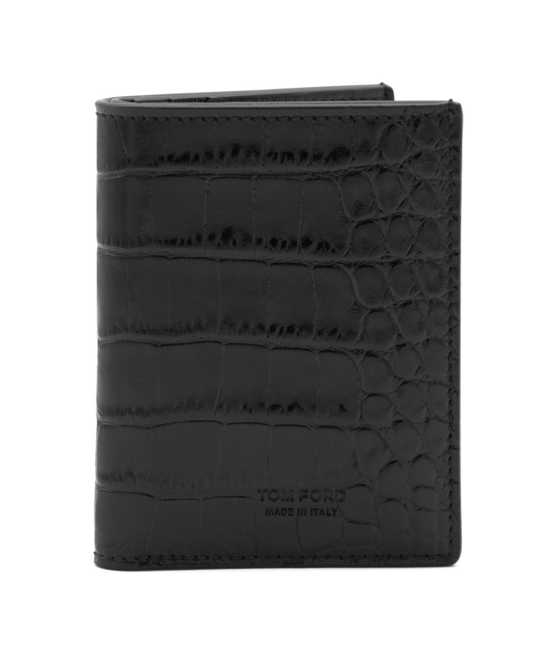 TOM FORD Черный кожаный кошелек, фото 1