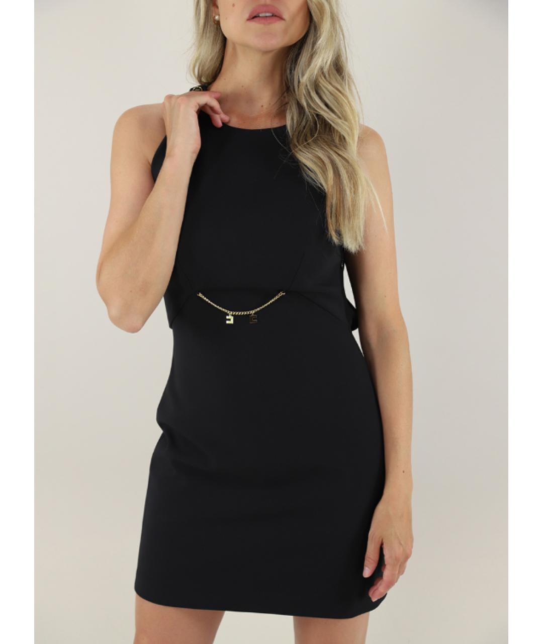 ELISABETTA FRANCHI Черное коктейльное платье, фото 5