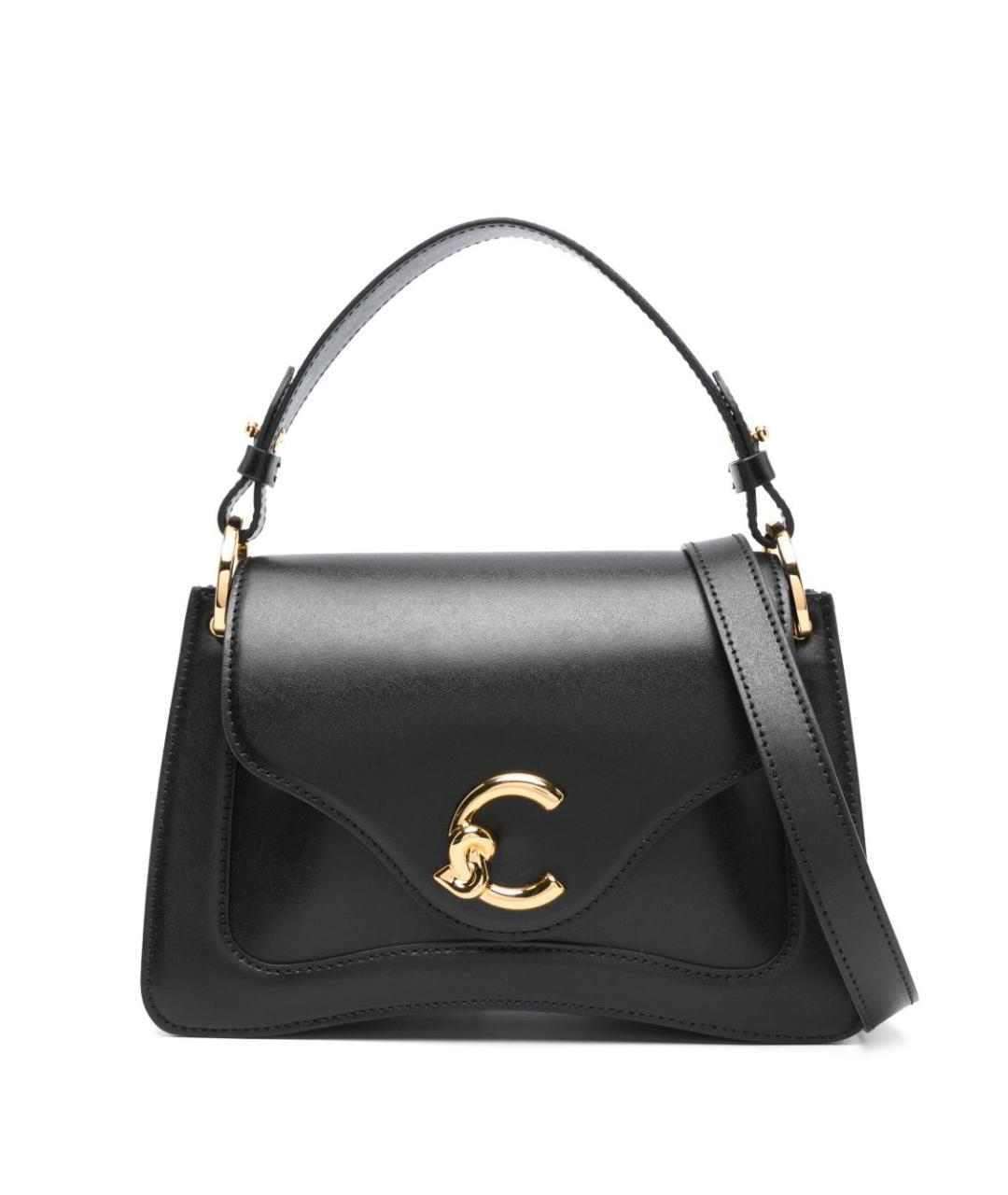 COCCINELLE Черная кожаная сумка с короткими ручками, фото 1