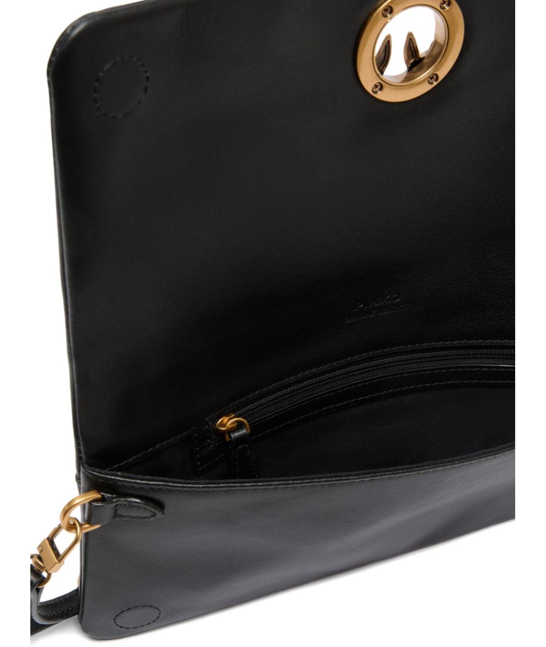 PINKO Черная кожаная сумка через плечо, фото 2