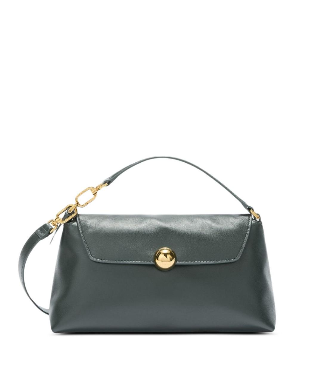 FURLA Зеленая кожаная сумка с короткими ручками, фото 1