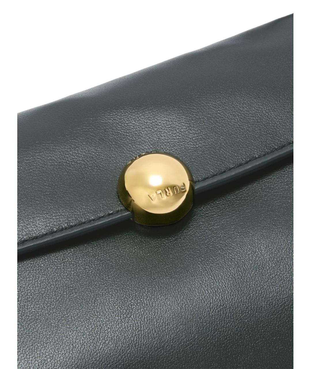 FURLA Зеленая кожаная сумка с короткими ручками, фото 2