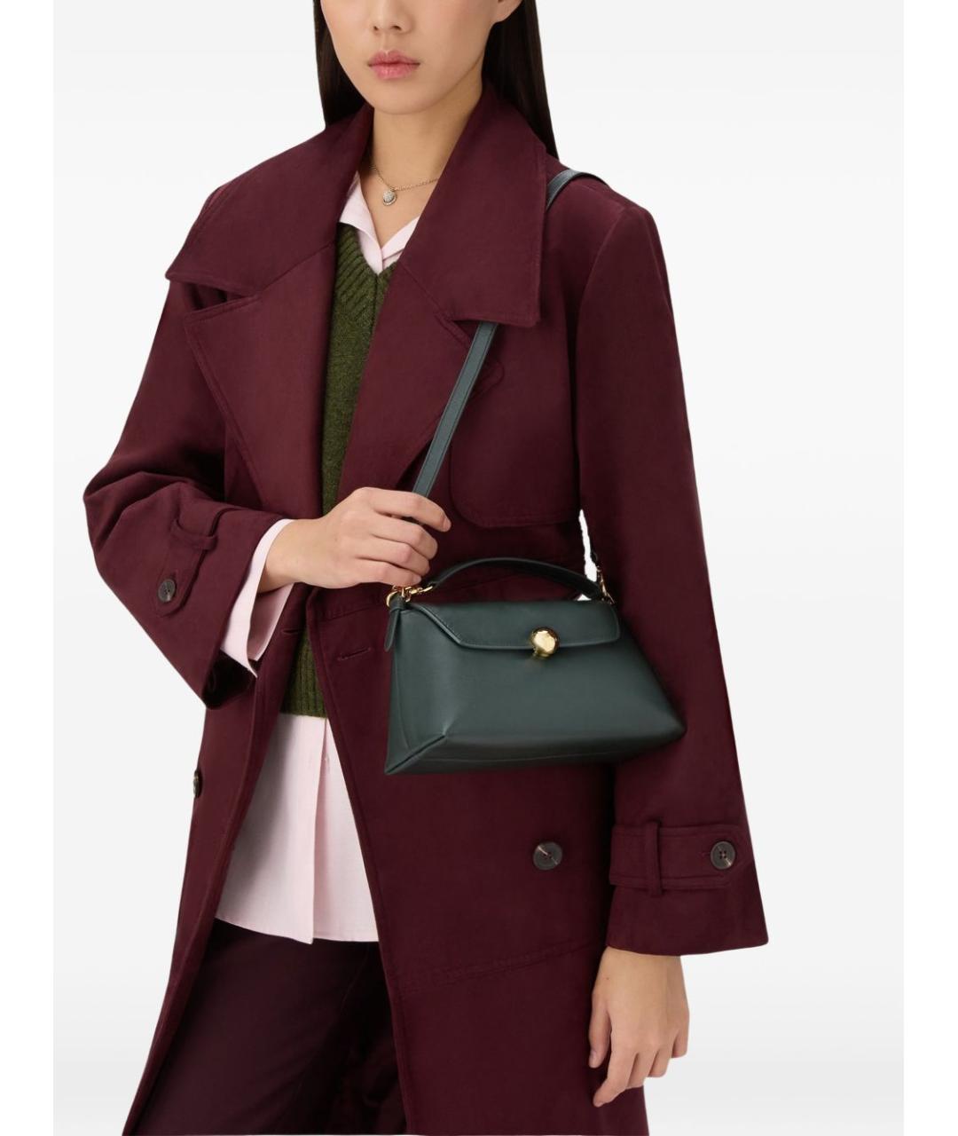 FURLA Зеленая кожаная сумка с короткими ручками, фото 3