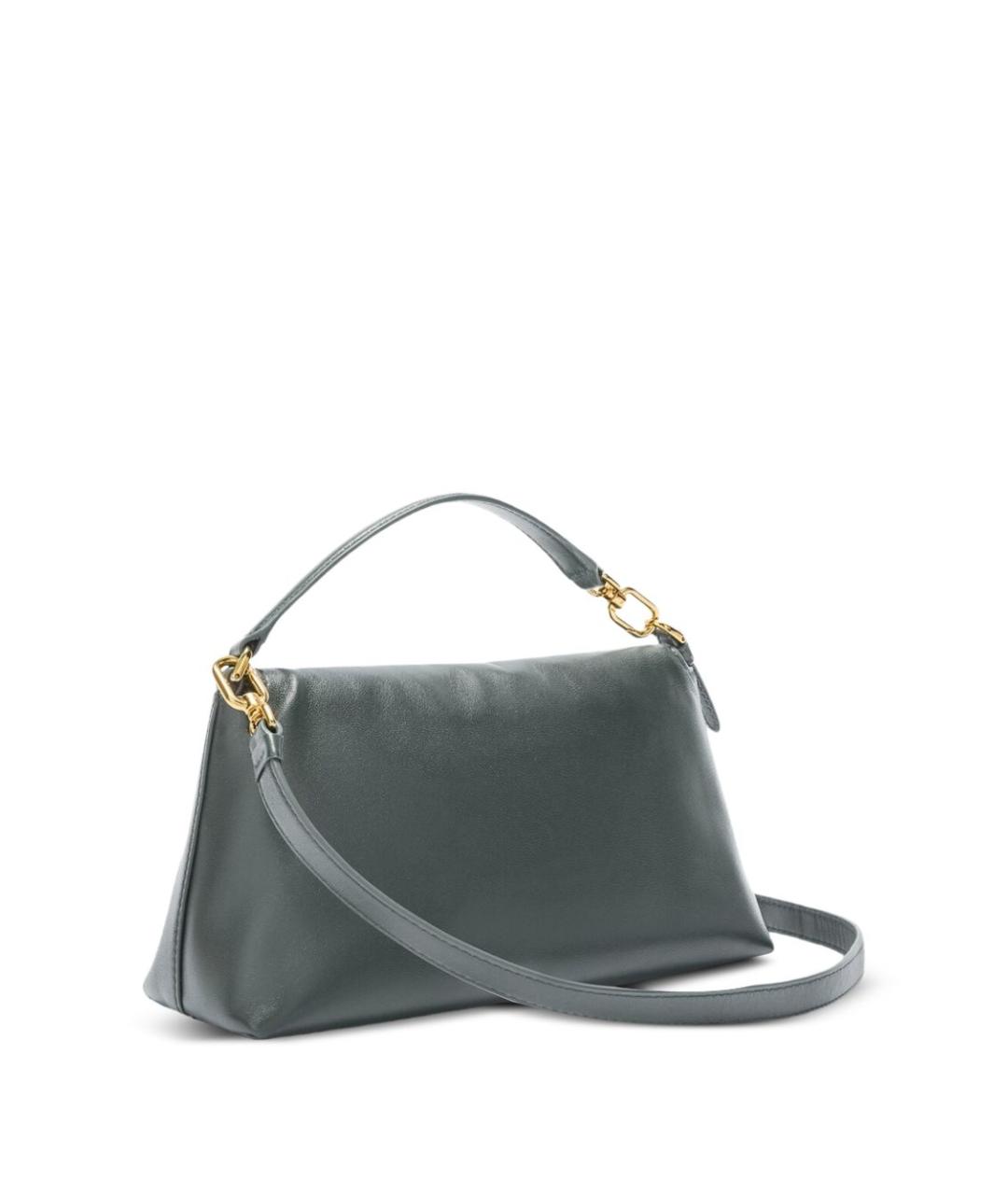 FURLA Зеленая кожаная сумка с короткими ручками, фото 4