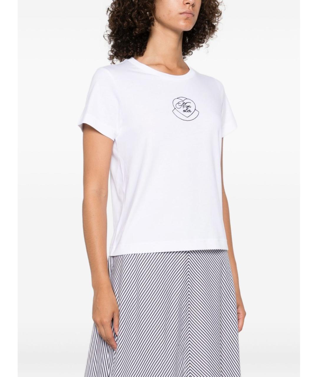 MONCLER Белая хлопковая футболка, фото 2