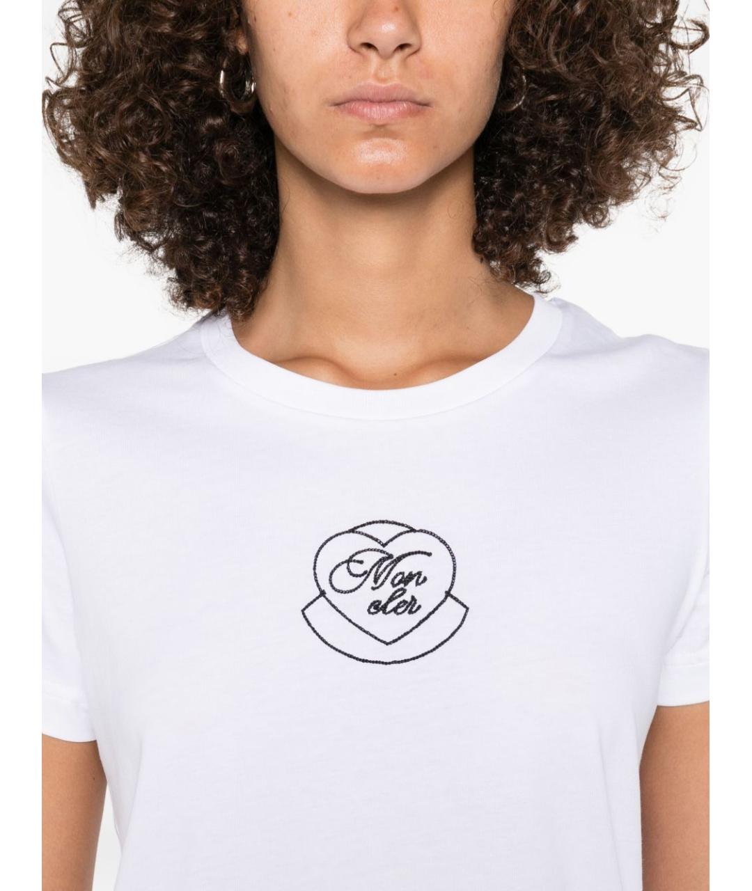 MONCLER Белая хлопковая футболка, фото 5
