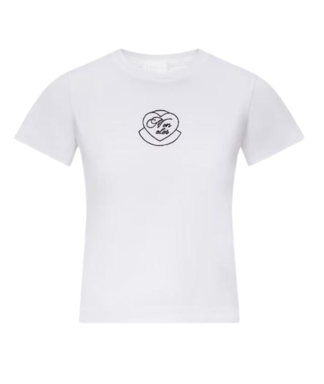 MONCLER Белая хлопковая футболка, фото 1