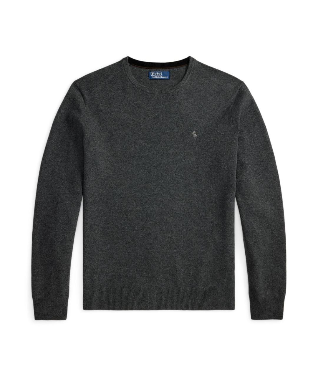 RALPH LAUREN Серый шерстяной джемпер / свитер, фото 1