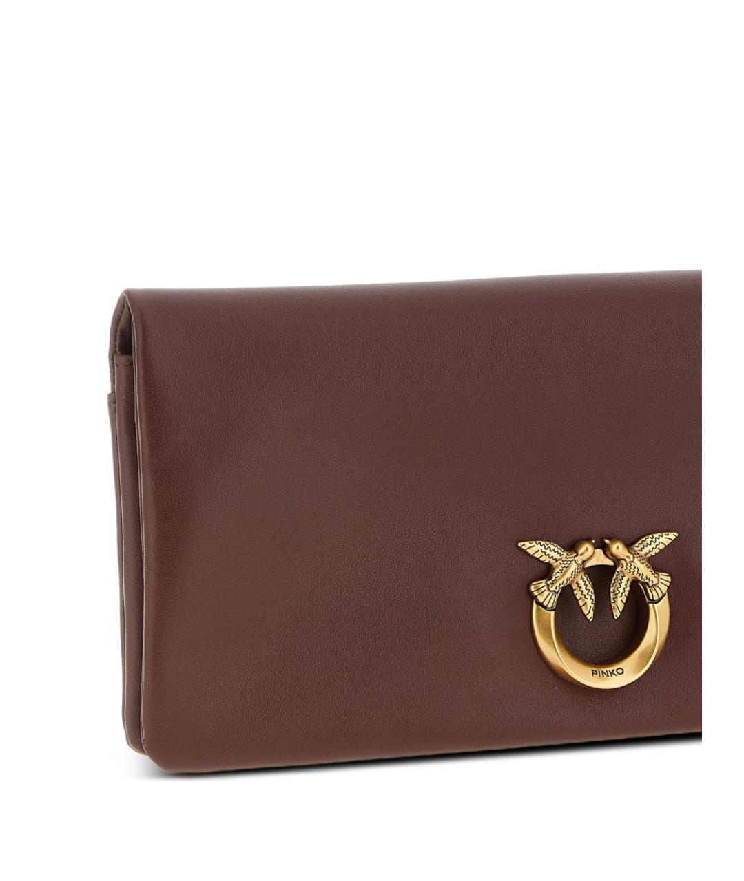 PINKO Бордовая кожаная сумка через плечо, фото 3
