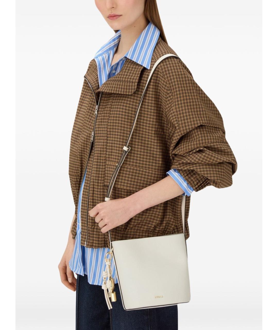 FURLA Белая кожаная сумка через плечо, фото 5