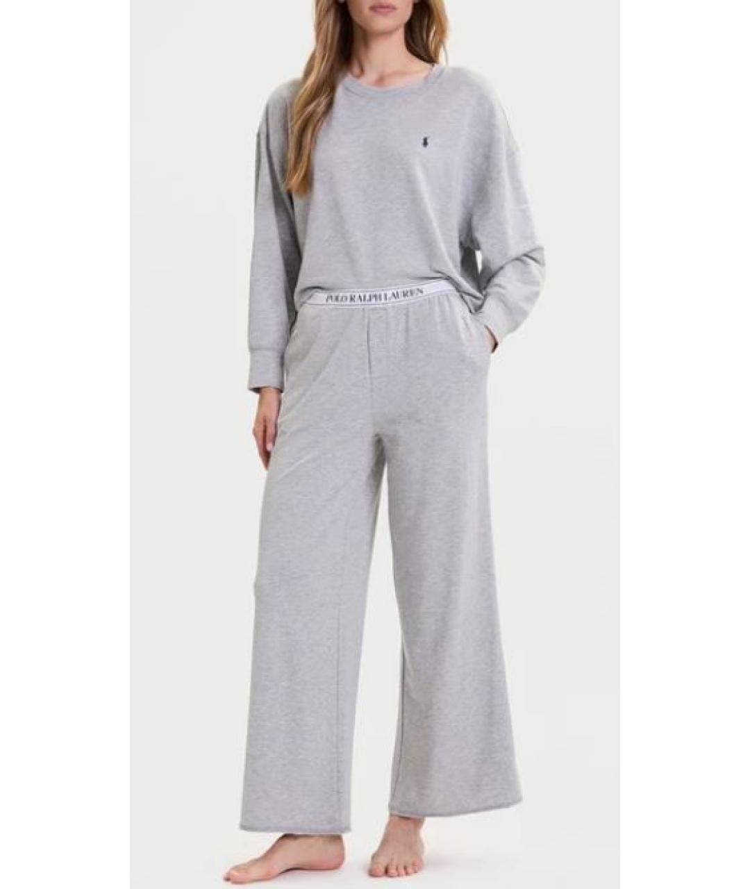 RALPH LAUREN Серая хлопко-эластановая пижама, фото 1