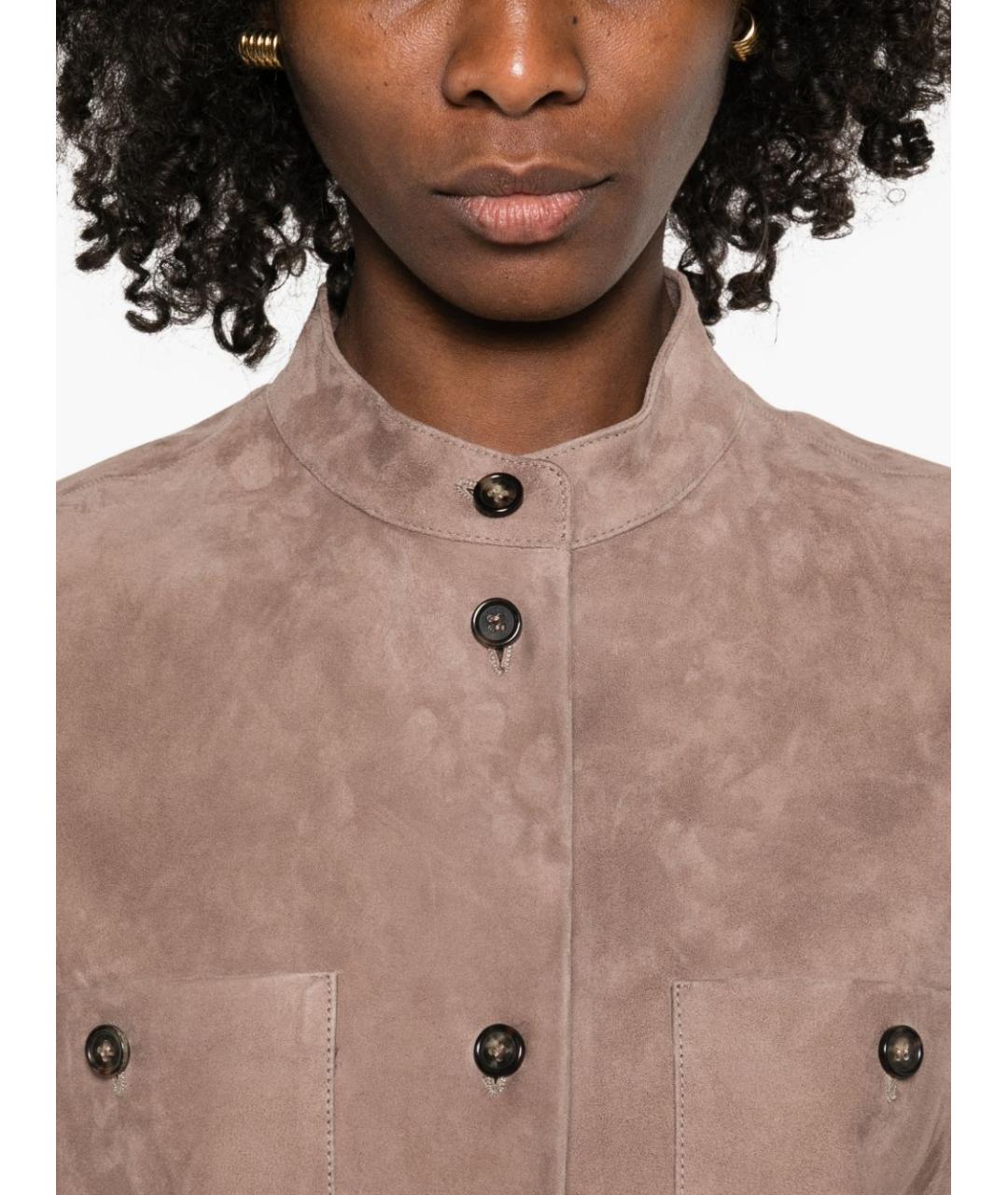 'S MAX MARA Коричневая замшевая куртка, фото 2