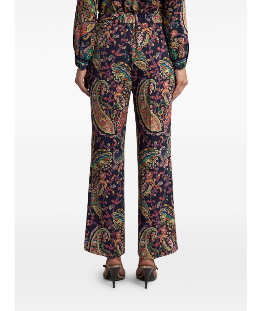 ETRO Мульти полиэстеровые прямые брюки, фото 3