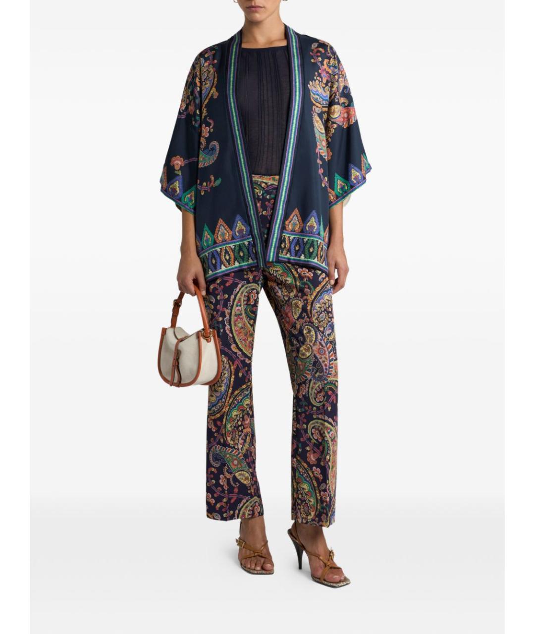 ETRO Мульти полиэстеровые прямые брюки, фото 5