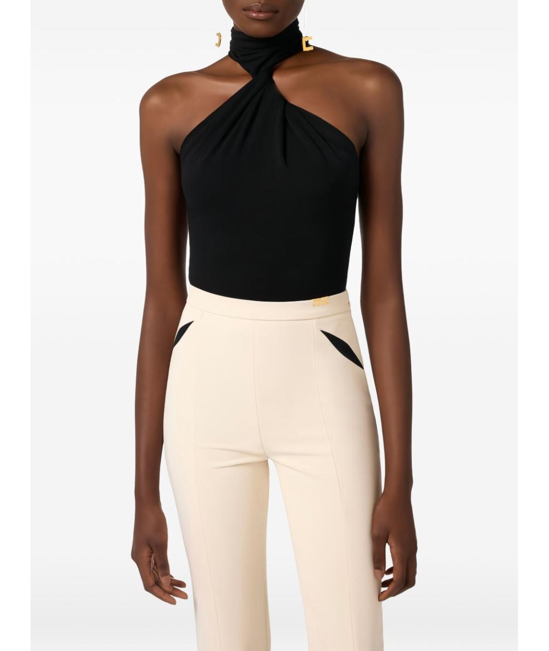 ELISABETTA FRANCHI Черное вискозное боди, фото 4
