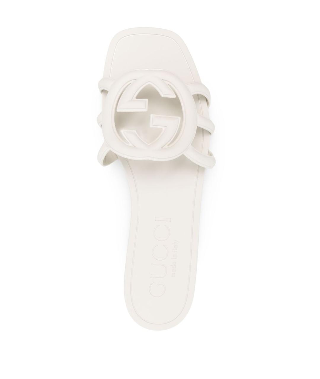 GUCCI Белые кожаные сандалии, фото 3