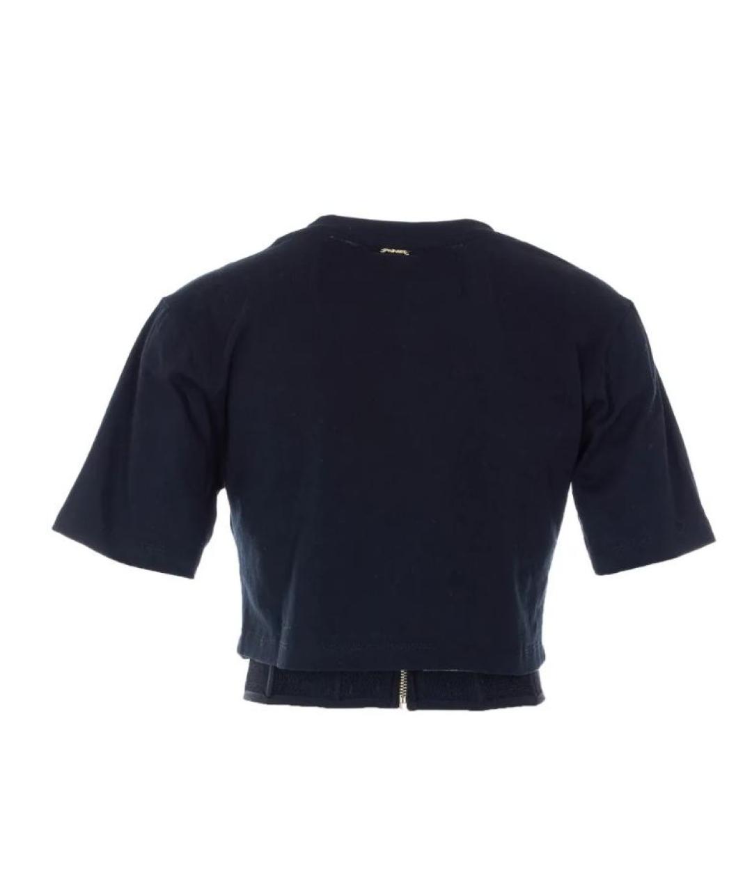 TWIN-SET Черная хлопковая футболка, фото 2