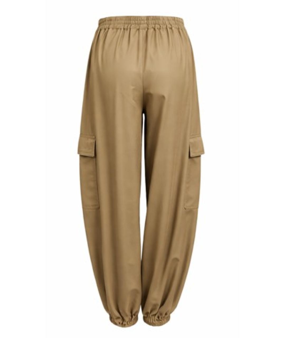 MAX MARA Коричневые хлопковые прямые брюки, фото 4