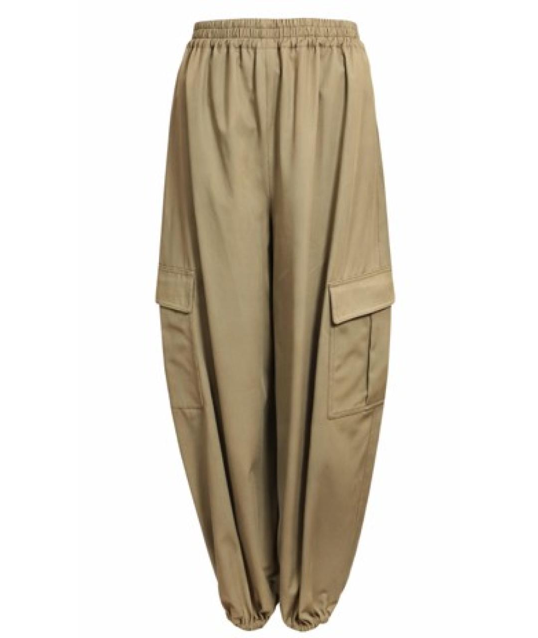 MAX MARA Коричневые хлопковые прямые брюки, фото 1