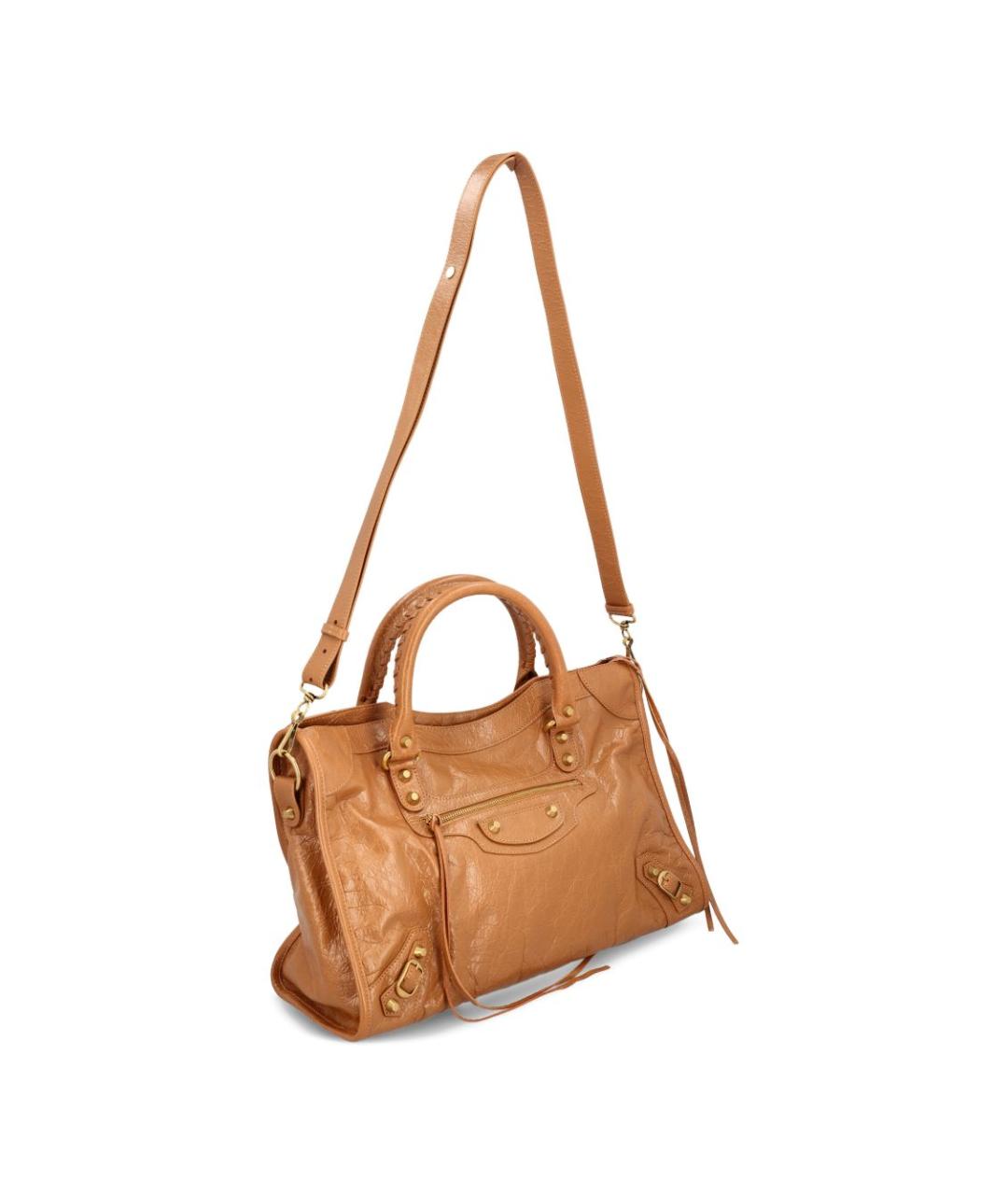 BALENCIAGA Коричневая кожаная сумка тоут, фото 2