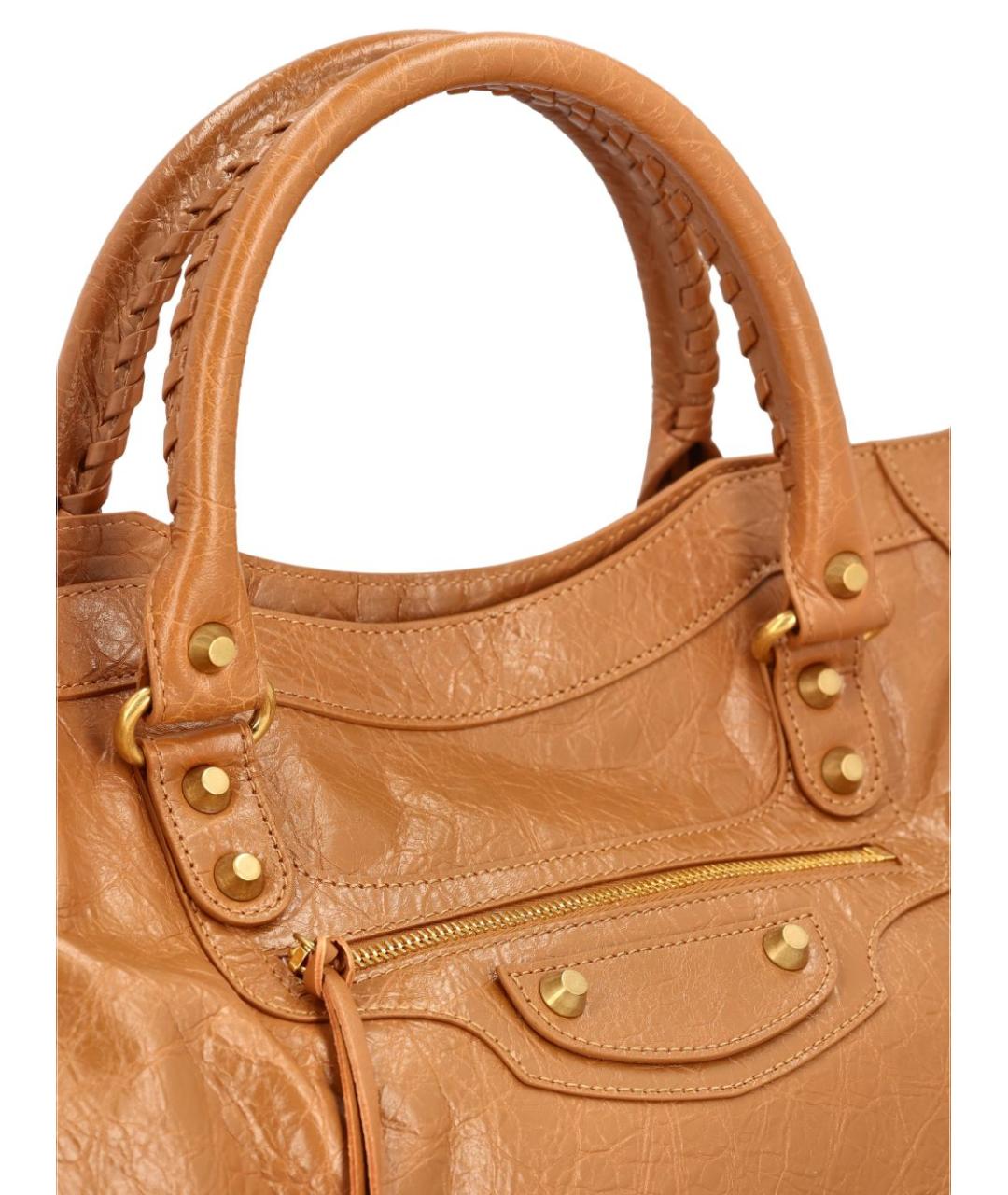 BALENCIAGA Коричневая кожаная сумка тоут, фото 3