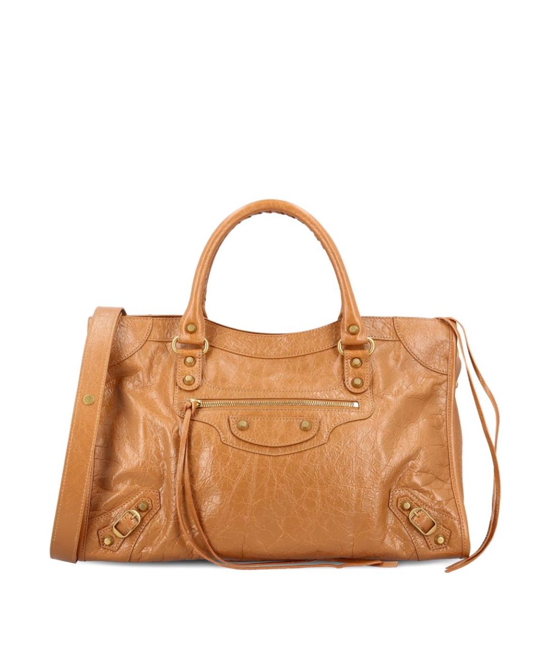 BALENCIAGA Коричневая кожаная сумка тоут, фото 1