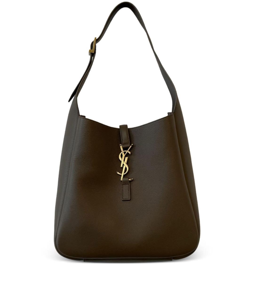 SAINT LAURENT Коричневая кожаная сумка через плечо, фото 1