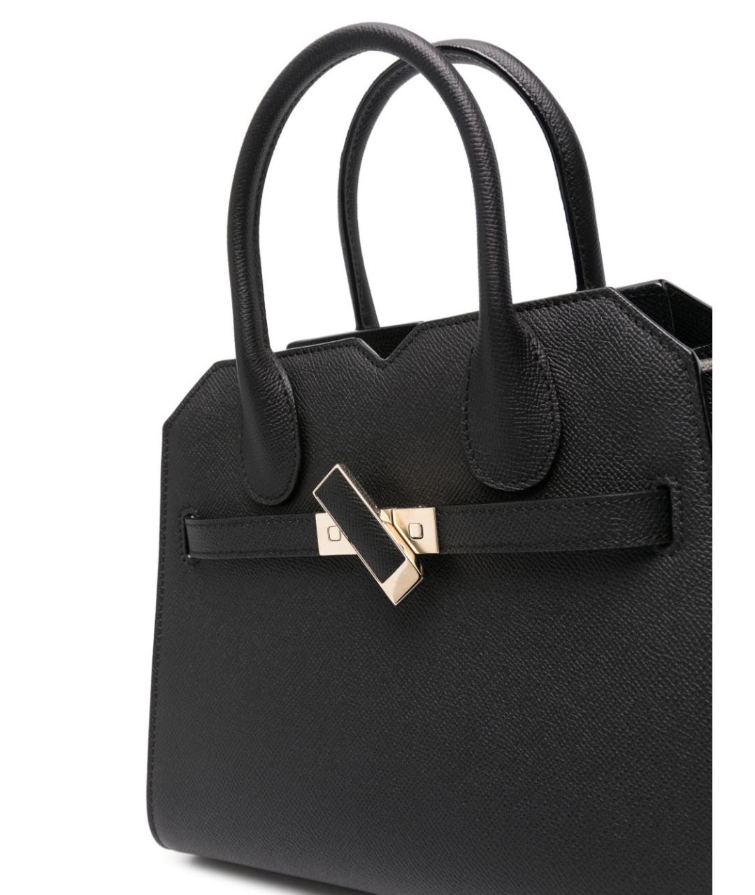 VALEXTRA Черная кожаная сумка тоут, фото 4
