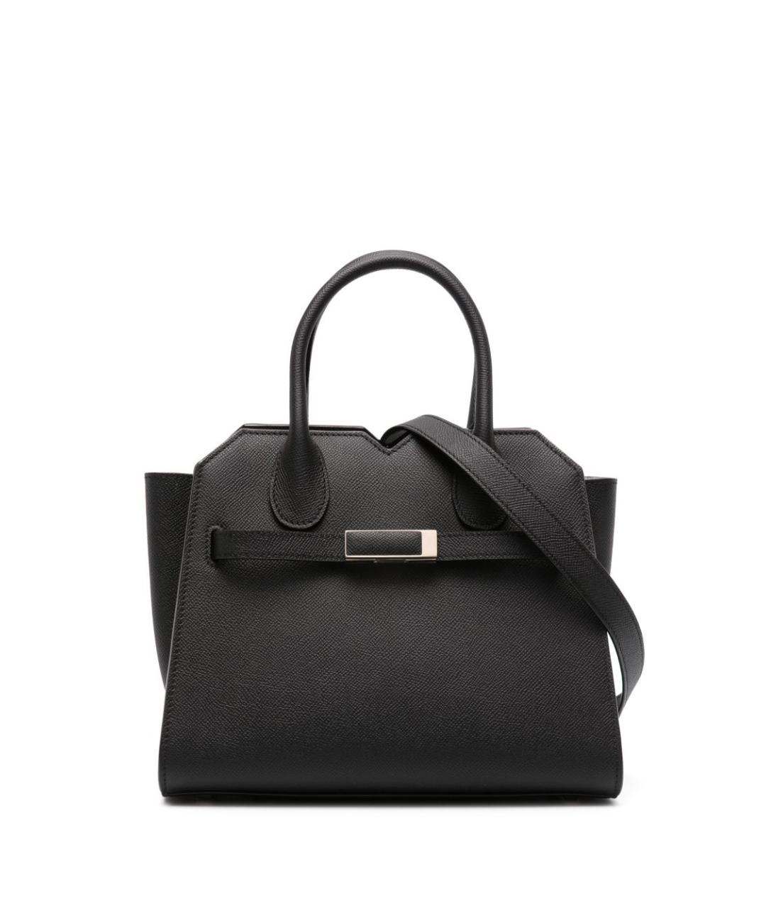 VALEXTRA Черная кожаная сумка тоут, фото 1