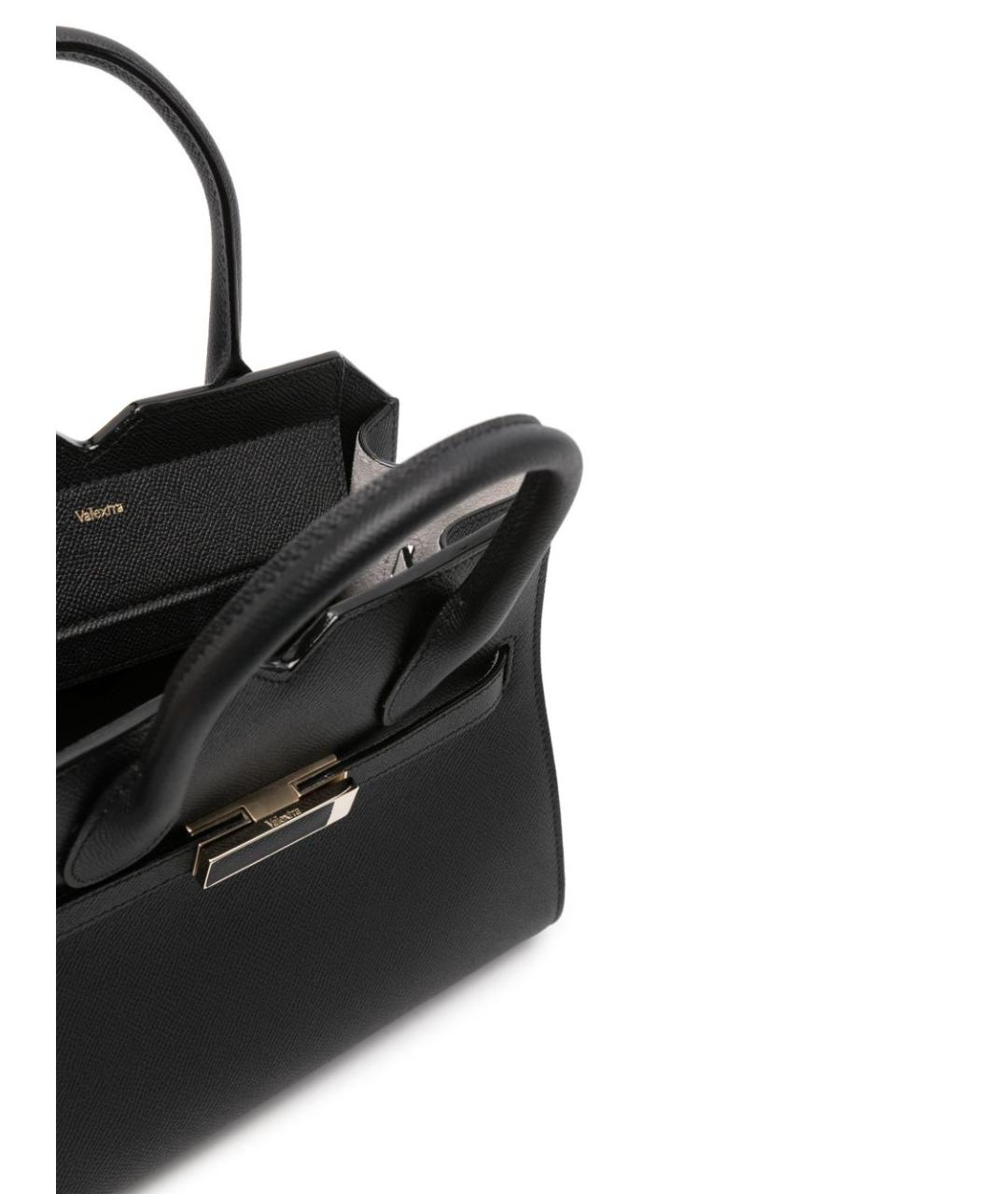 VALEXTRA Черная кожаная сумка тоут, фото 3