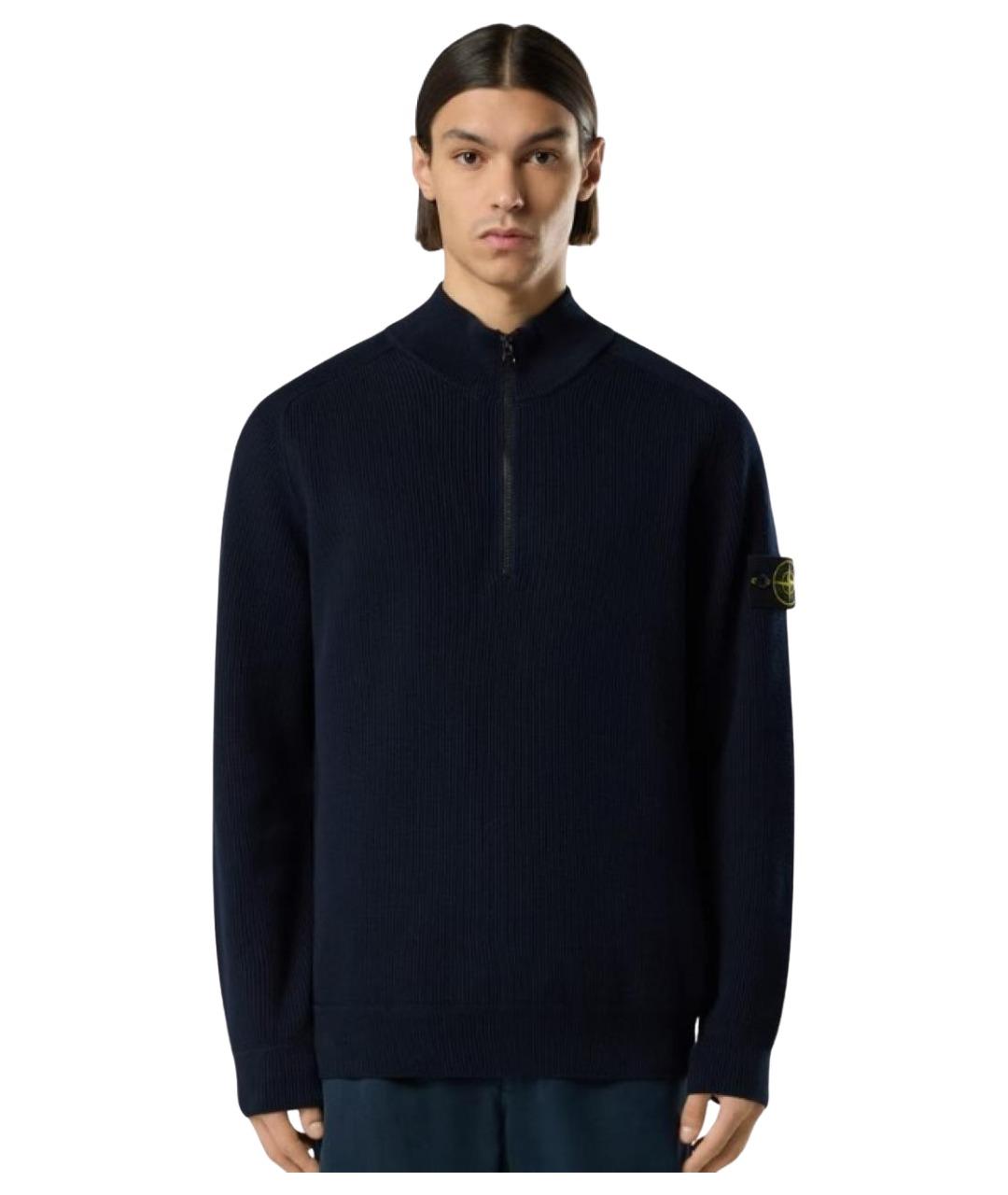 STONE ISLAND Темно-синий джемпер / свитер, фото 4