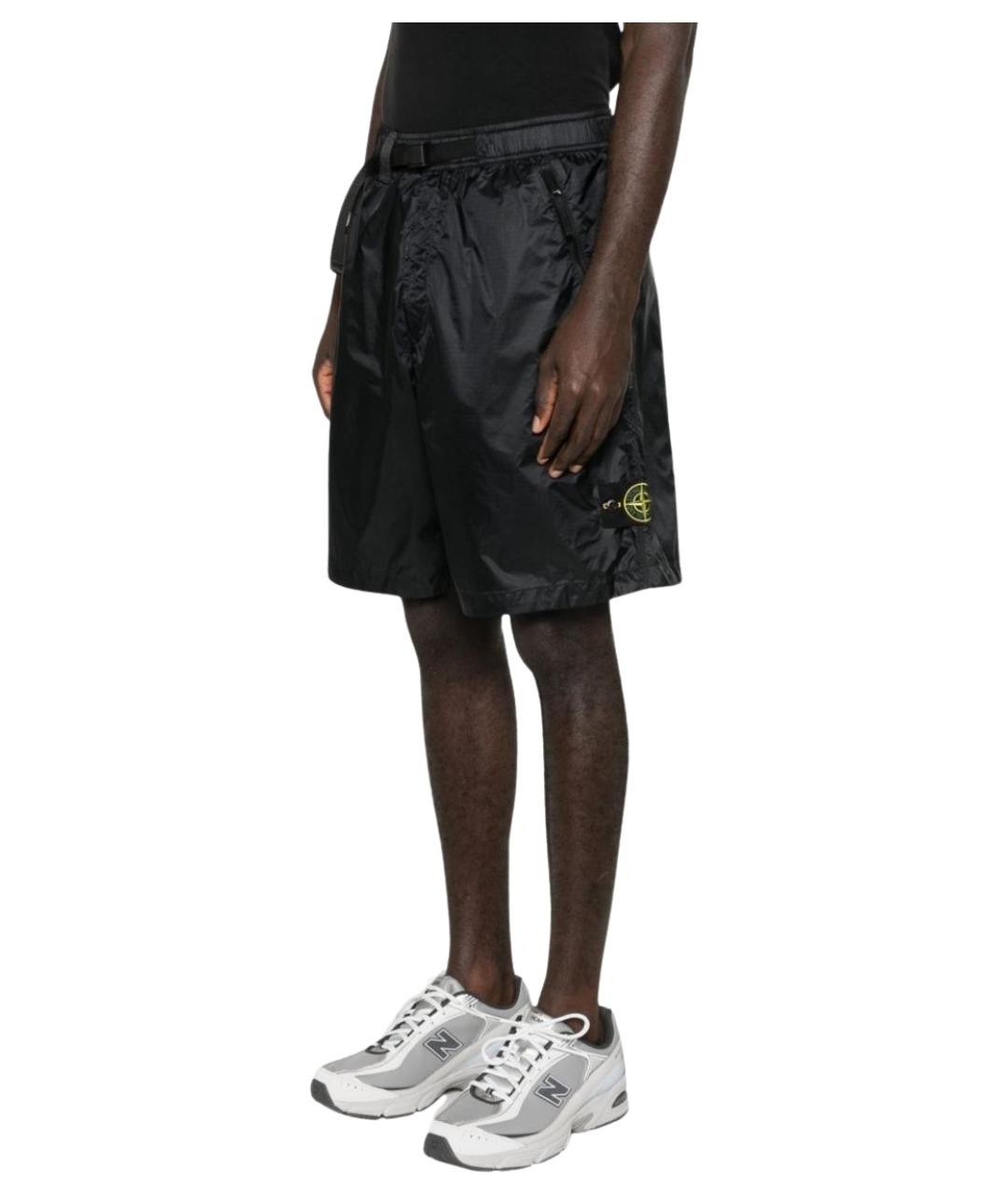 STONE ISLAND Черные хлопковые повседневные брюки, фото 3