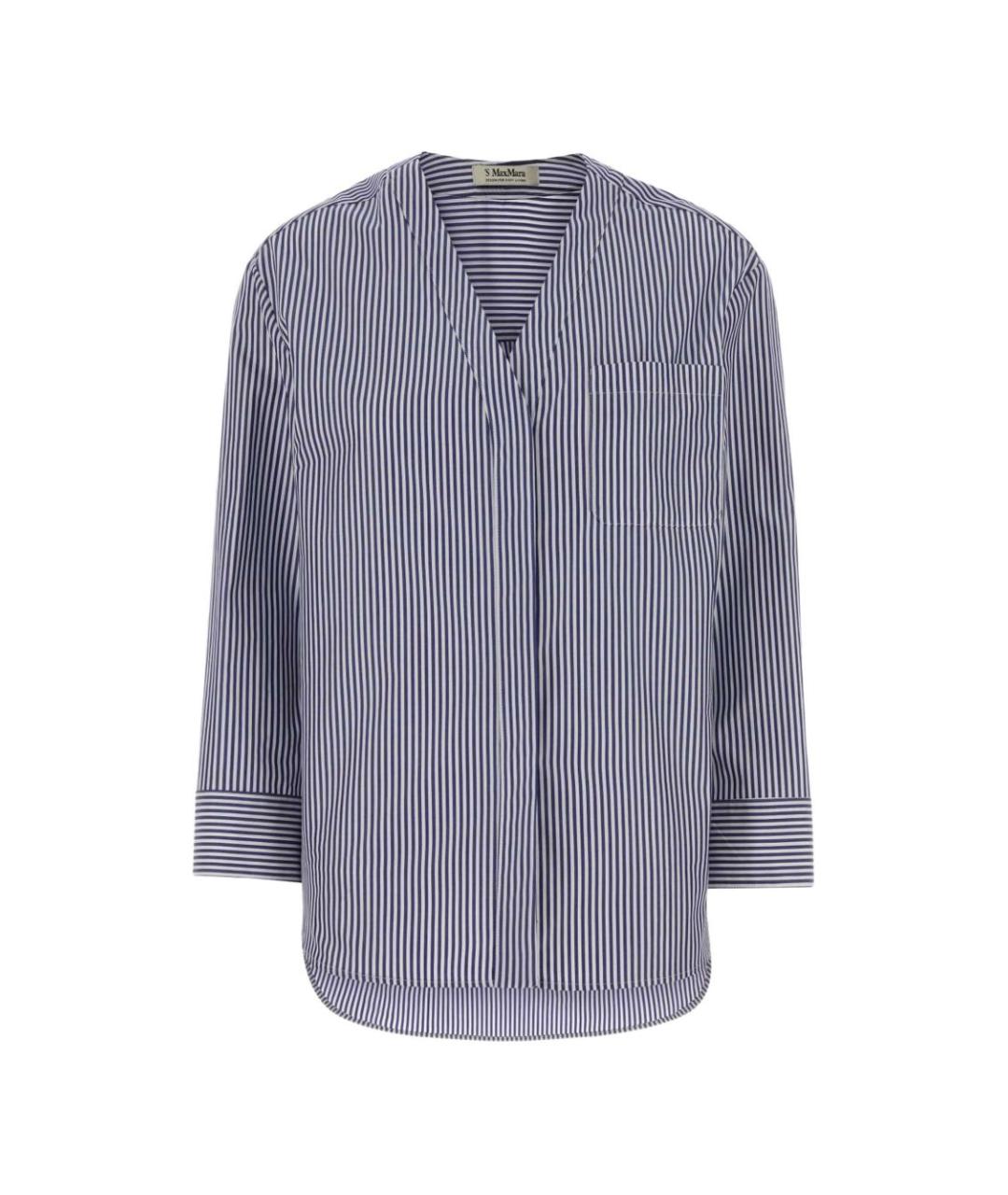 'S MAX MARA Синяя хлопковая рубашка, фото 1