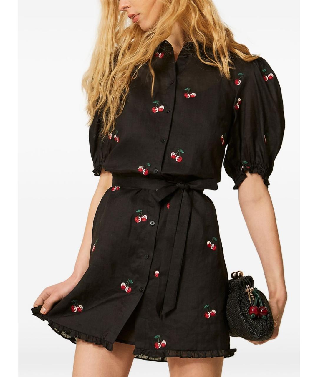 TWIN-SET Черное повседневное платье, фото 2