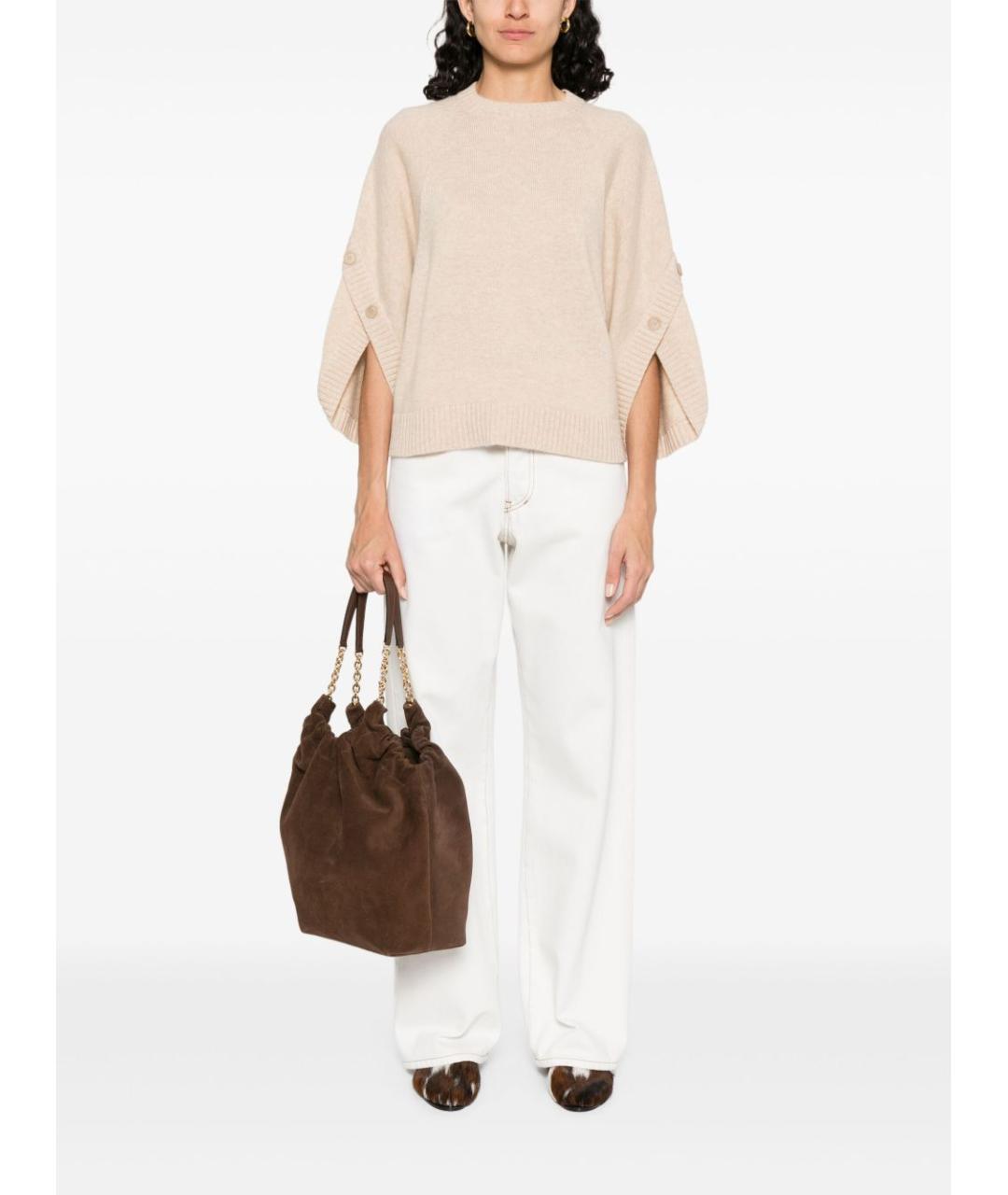 MAX MARA Бежевый шерстяной джемпер / свитер, фото 4