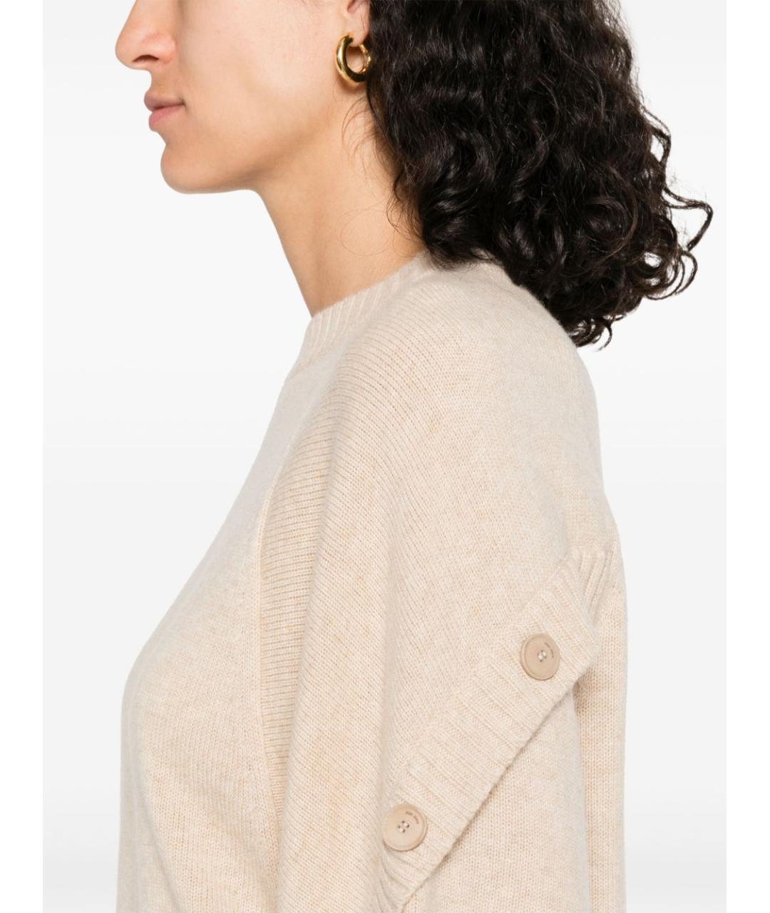 MAX MARA Бежевый шерстяной джемпер / свитер, фото 2