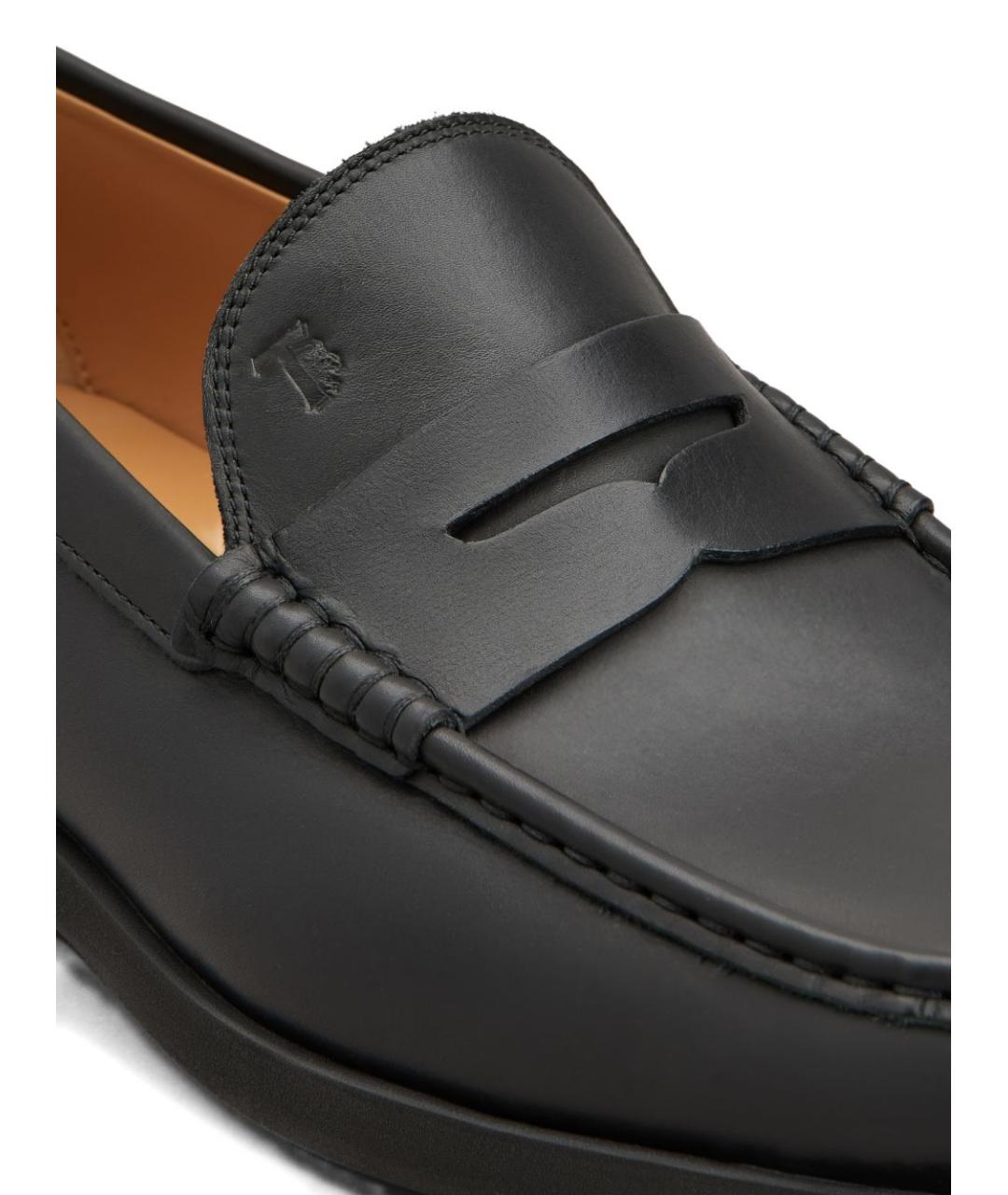 TOD'S Черные кожаные лоферы, фото 5