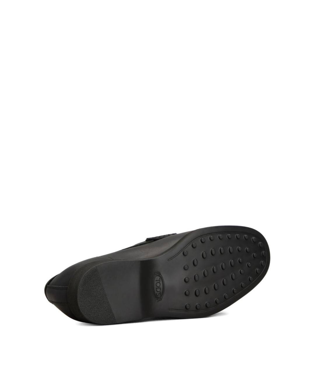 TOD'S Черные кожаные лоферы, фото 4