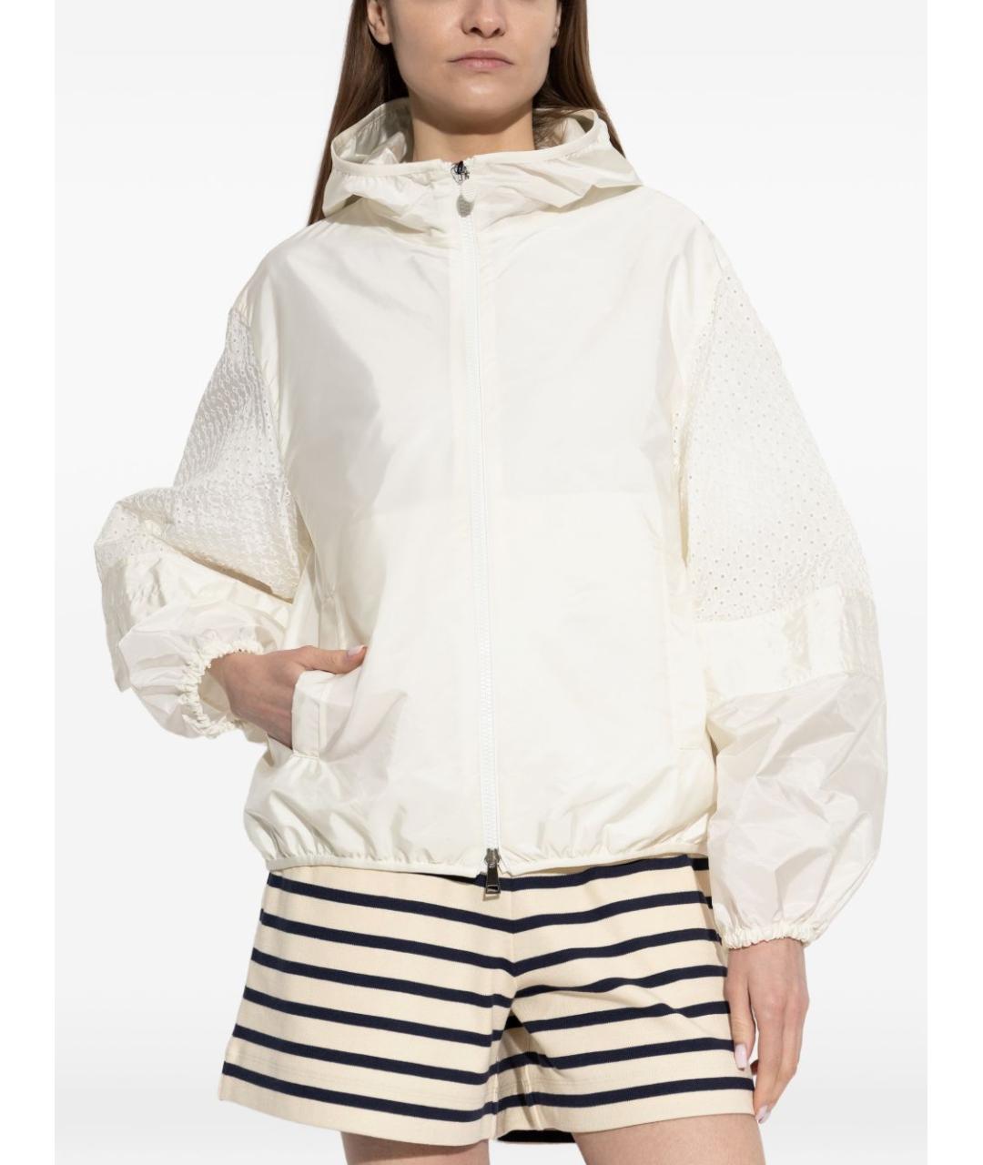 MONCLER Белая полиамидовая куртка, фото 5