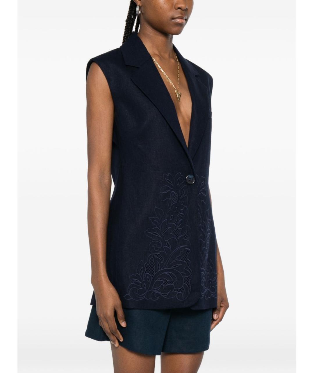 TWIN-SET Синяя вискозная жилетка, фото 2
