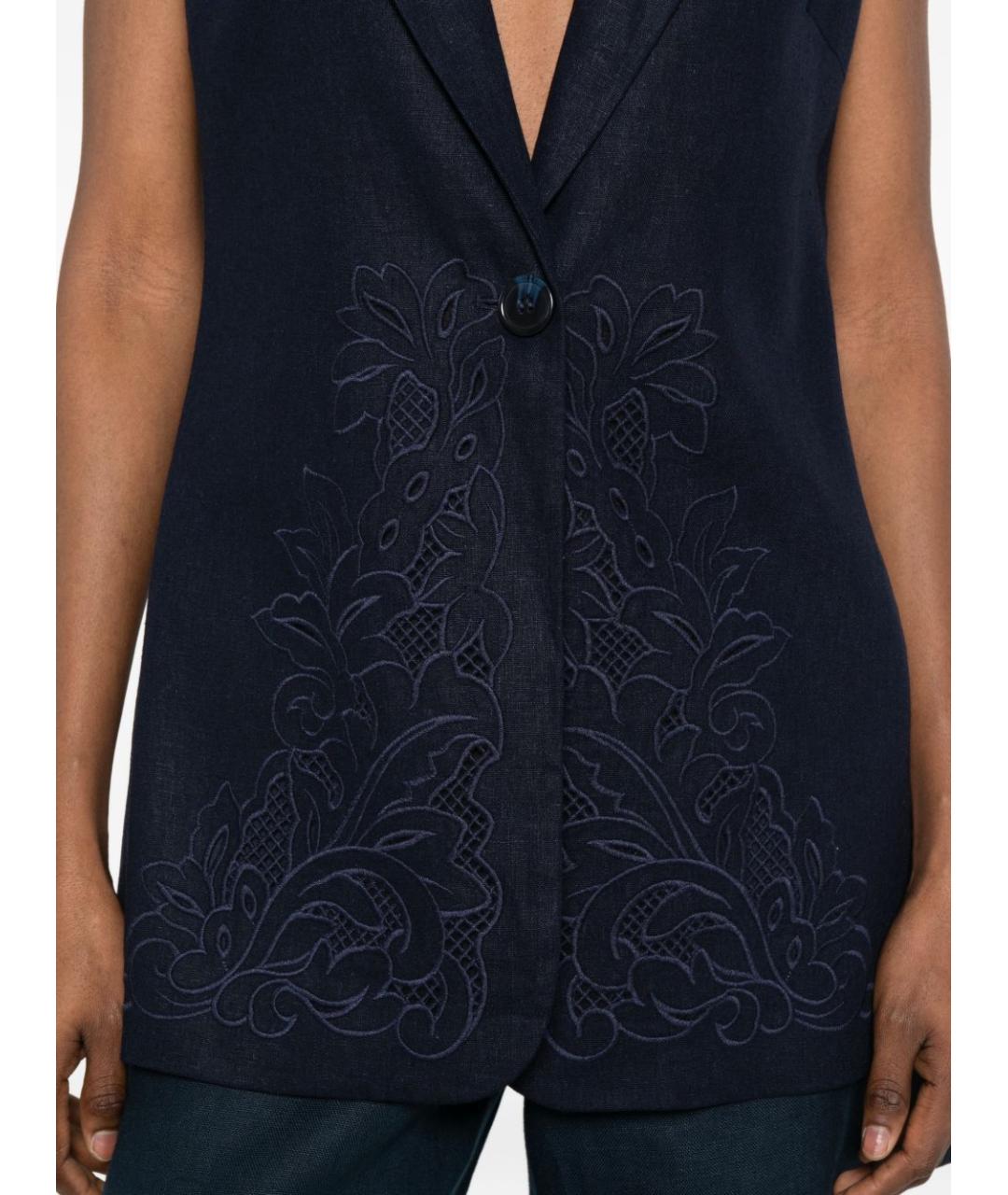 TWIN-SET Синяя вискозная жилетка, фото 3