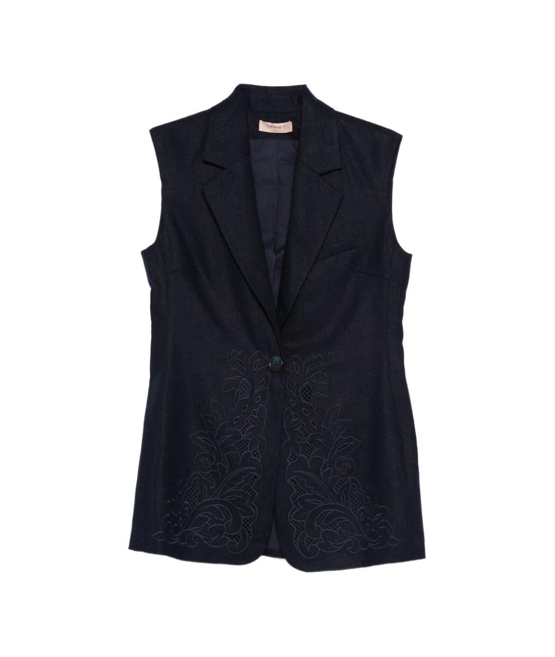TWIN-SET Синяя вискозная жилетка, фото 1