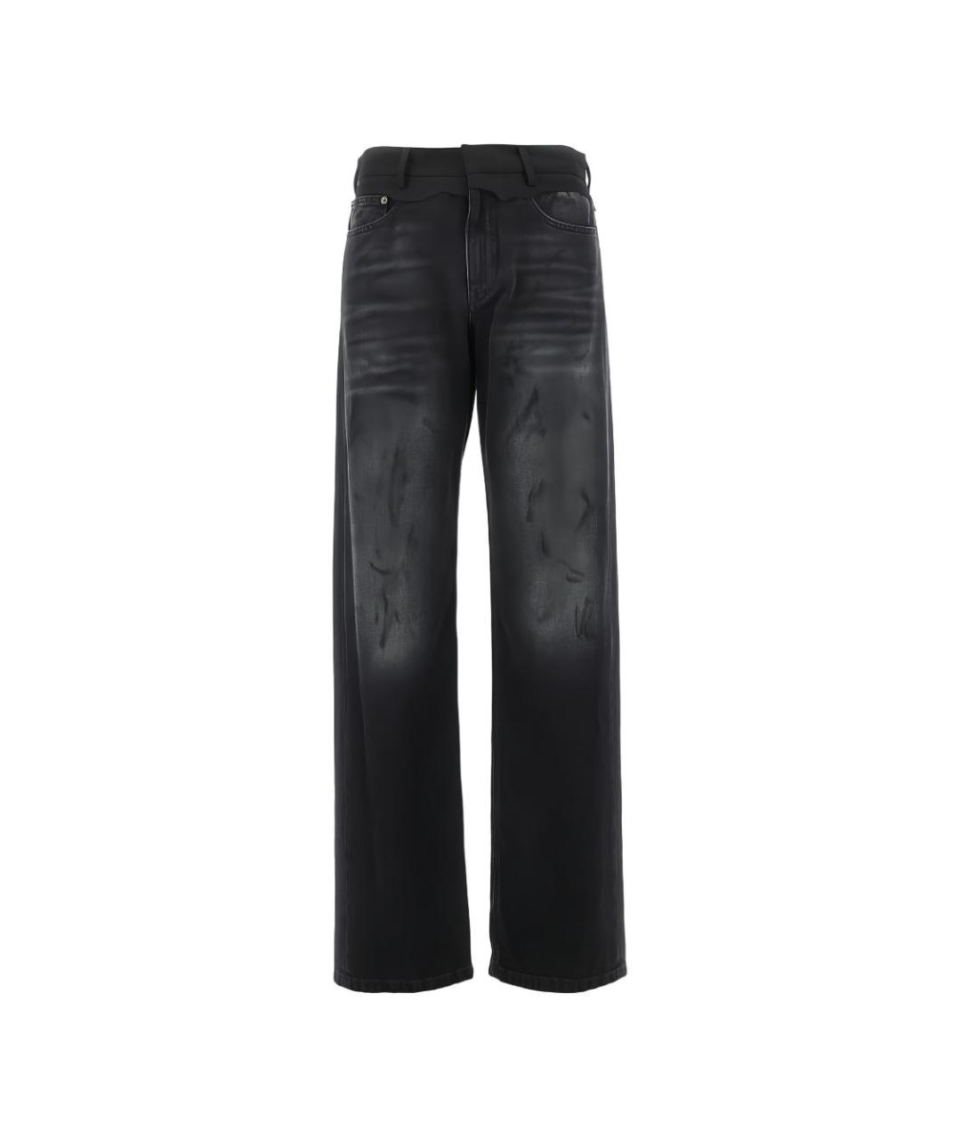 MM6 MAISON MARGIELA Антрацитовые хлопковые прямые джинсы, фото 1