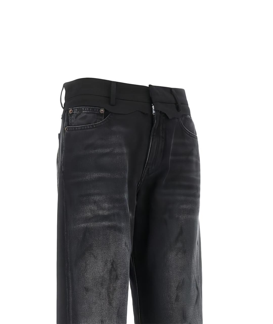 MM6 MAISON MARGIELA Антрацитовые хлопковые прямые джинсы, фото 2