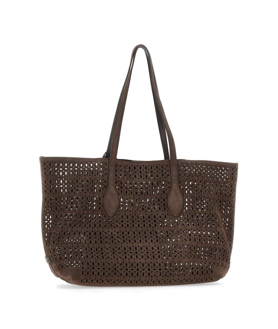 Gianni Chiarini Коричневая пелетеная сумка тоут, фото 7