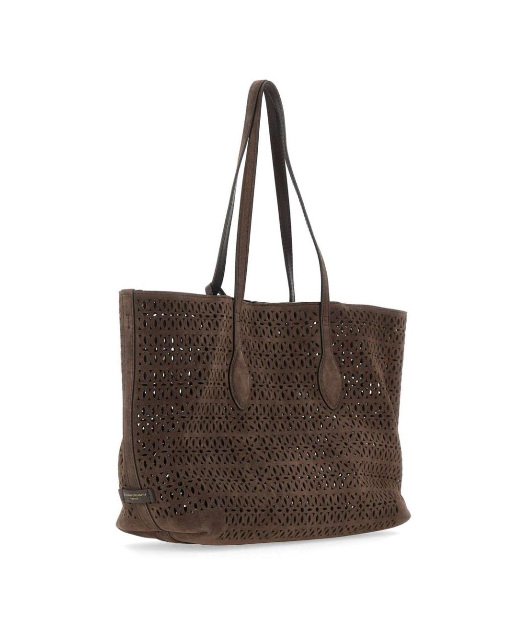 Gianni Chiarini Коричневая пелетеная сумка тоут, фото 3