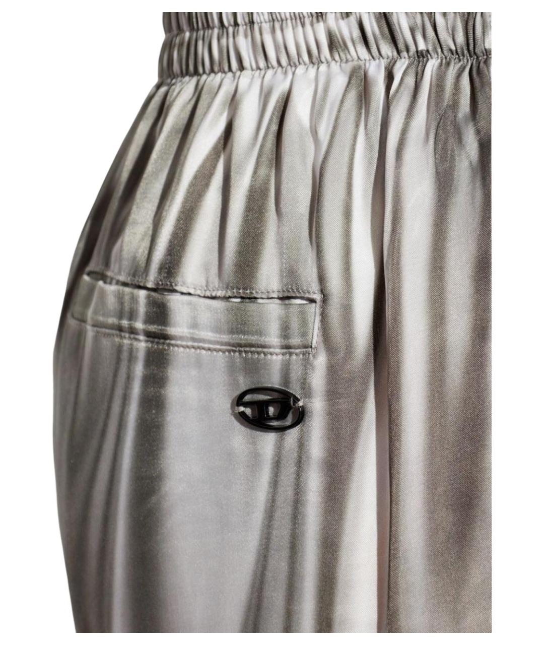 DIESEL Серебряные прямые брюки, фото 3