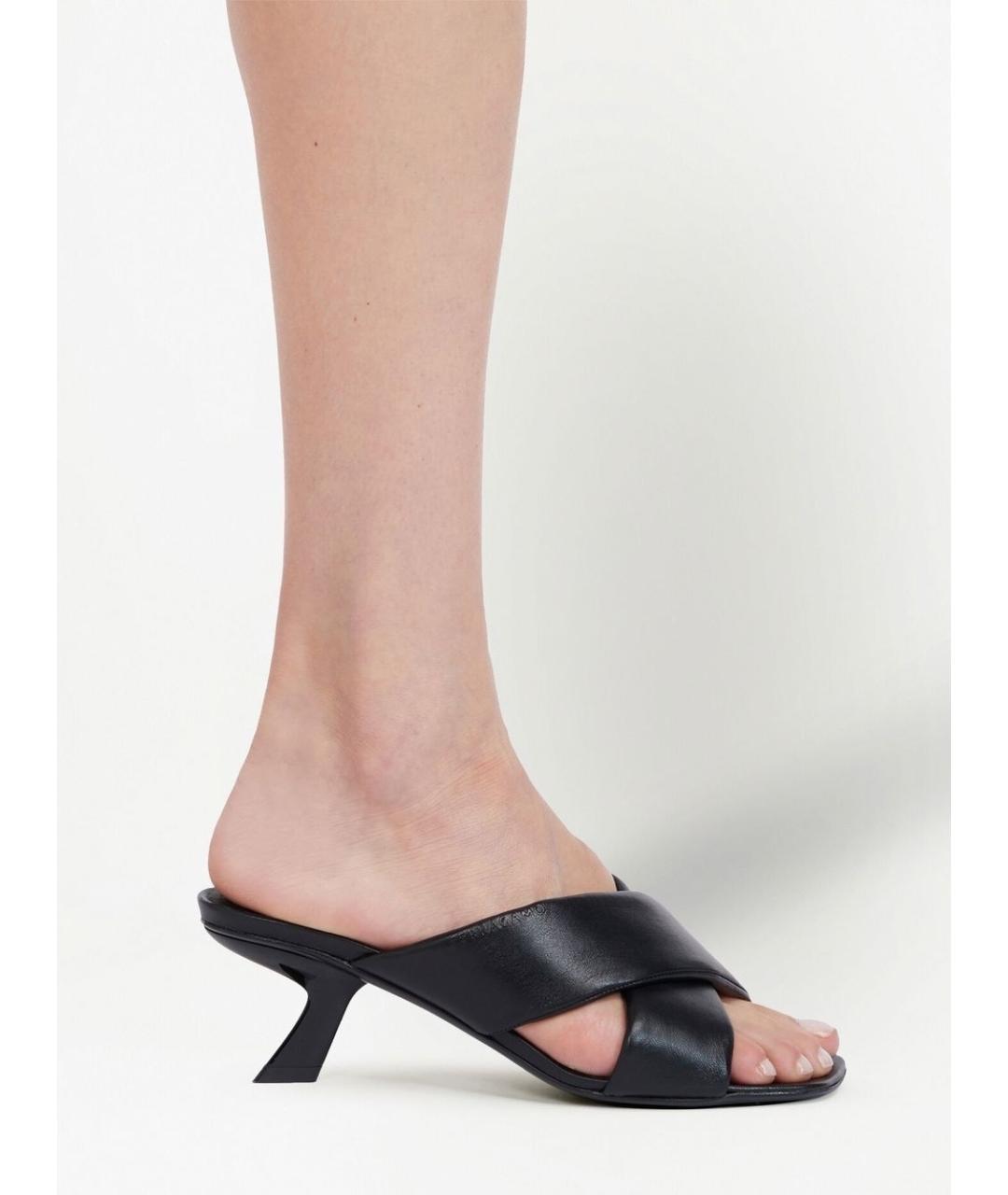 FERRAGAMO Черные кожаные мюли, фото 3