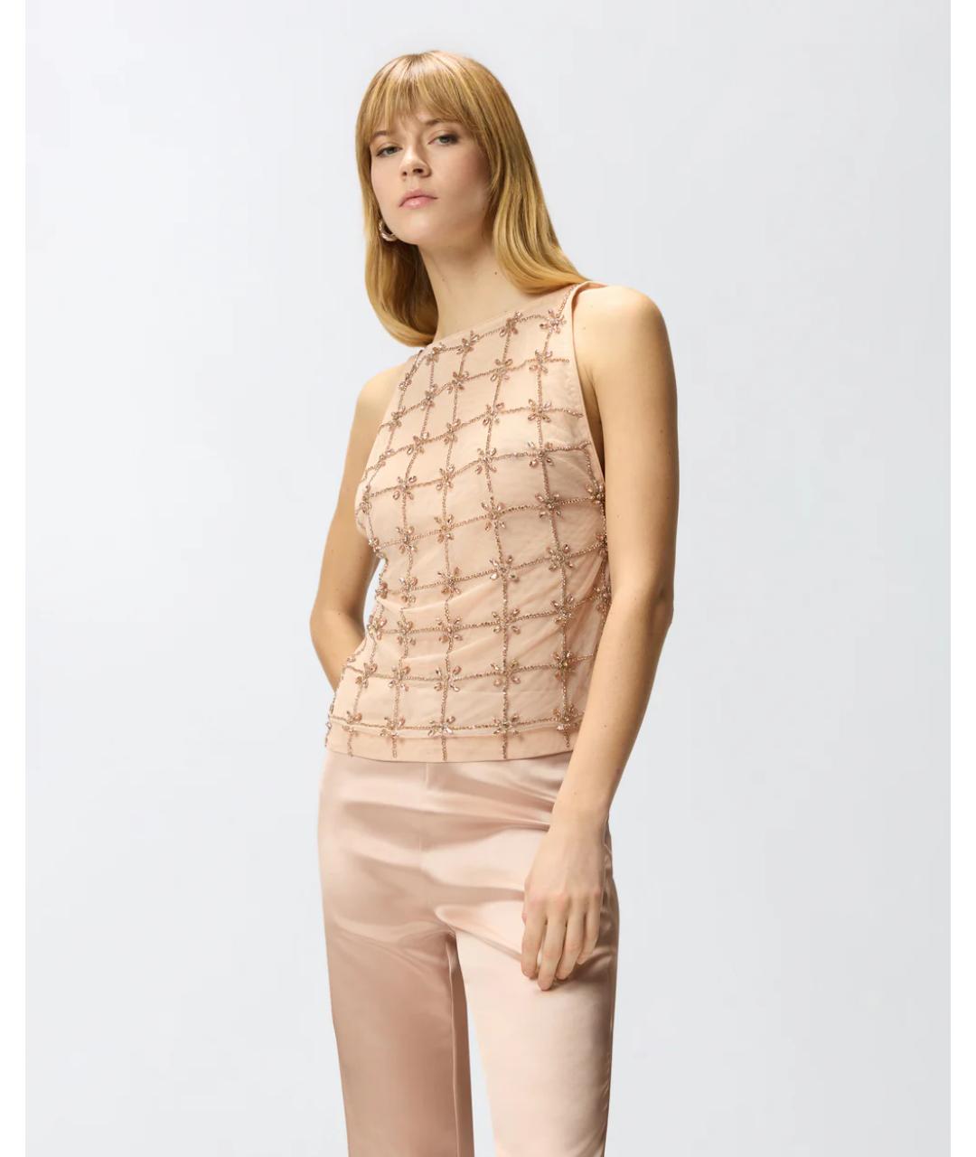 PINKO Розовая полиэстеровая майка, фото 3