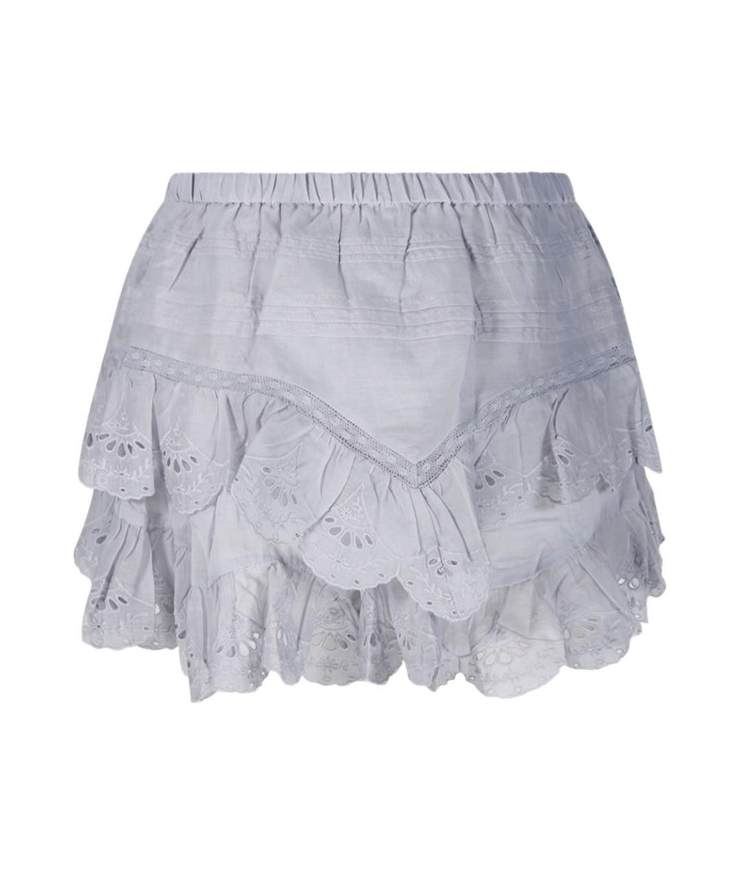 ISABEL MARANT Голубая хлопковая юбка-шорты, фото 3